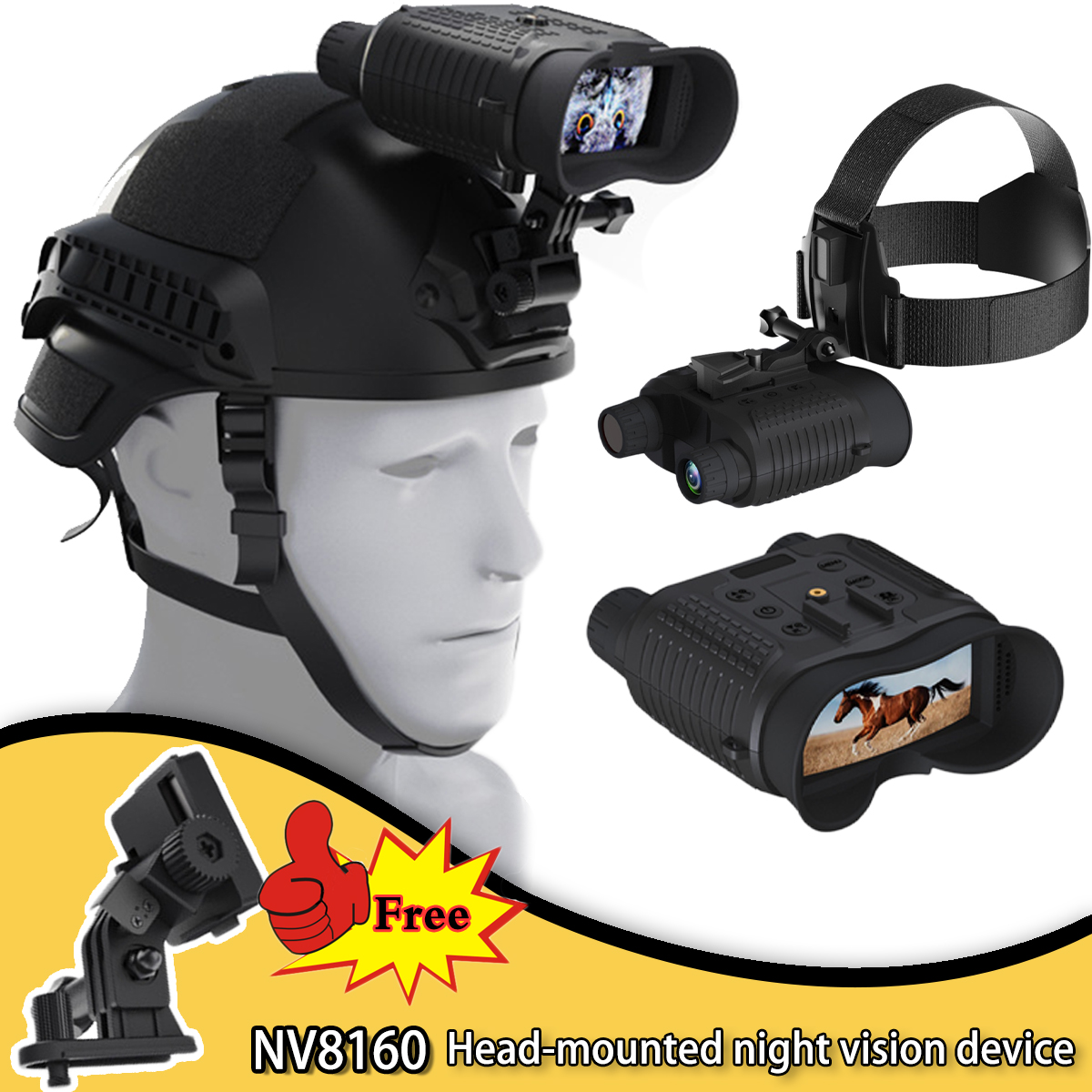 Outdoor Hunting Digital Night Vision - NV8160 Head-mounted Binocular Night Vision Device