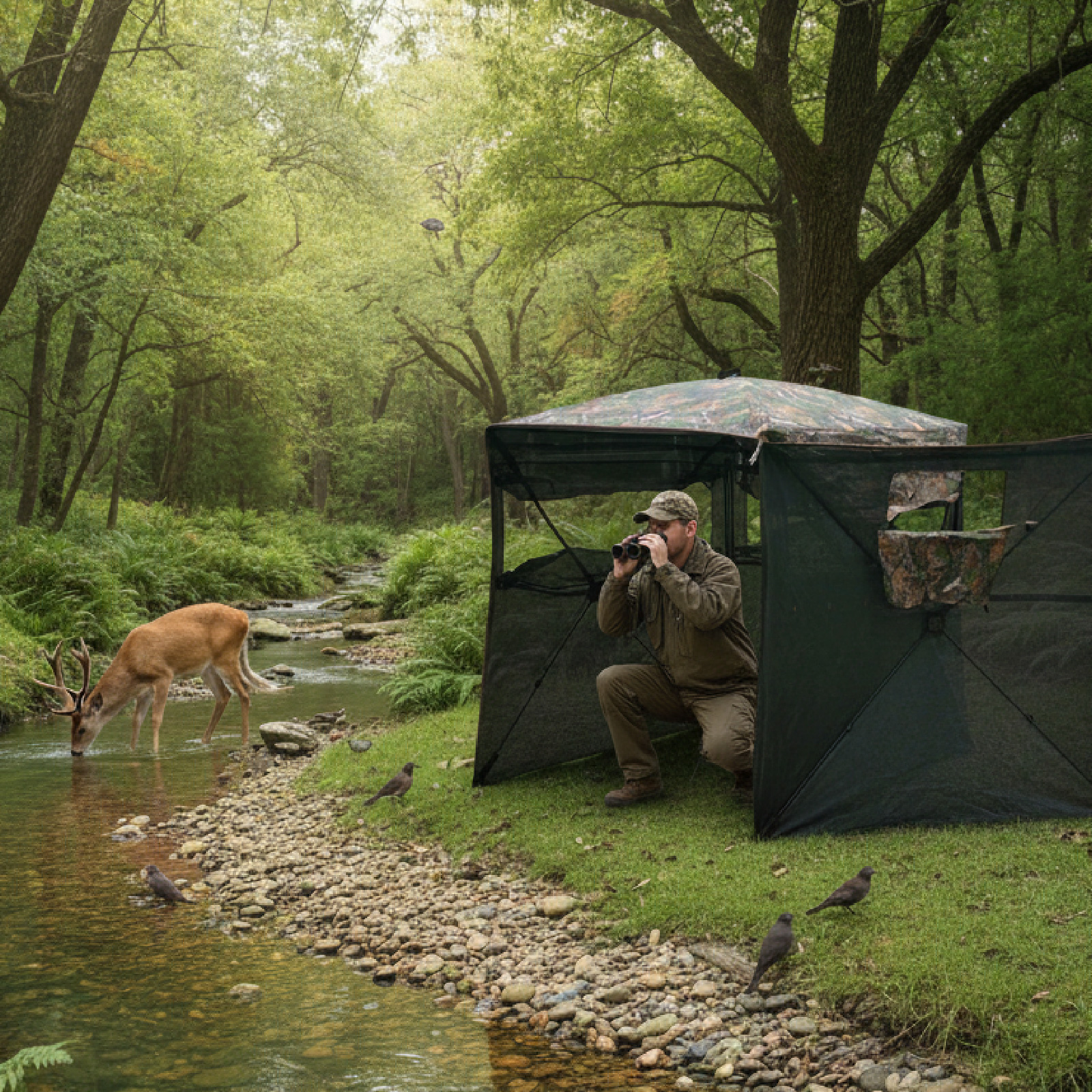 Hunting & Outdoor Supplies Carterton - Camouflage Pop-Up Hunting Blind Easy Setup