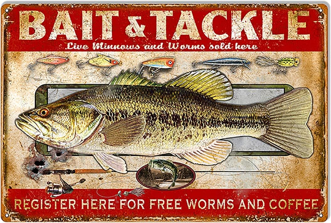 Hunting Outdoor Decor - UNBARD Vintage Rust Bait and Tackle