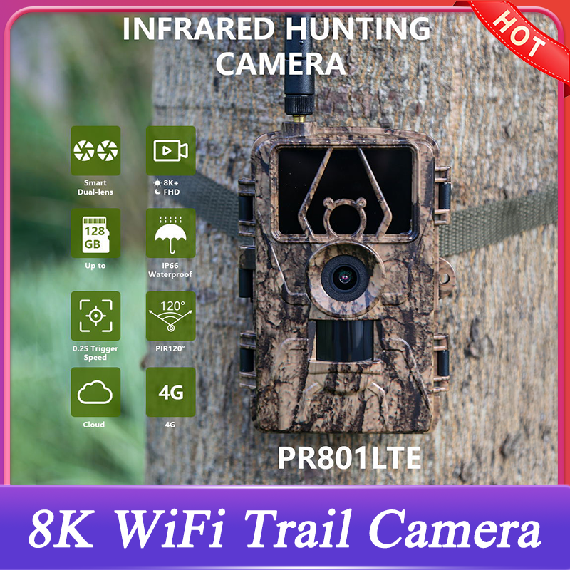 Outdoor Hunting Video Camera - 8K 60MP WiFi Trail Camera Waterproof