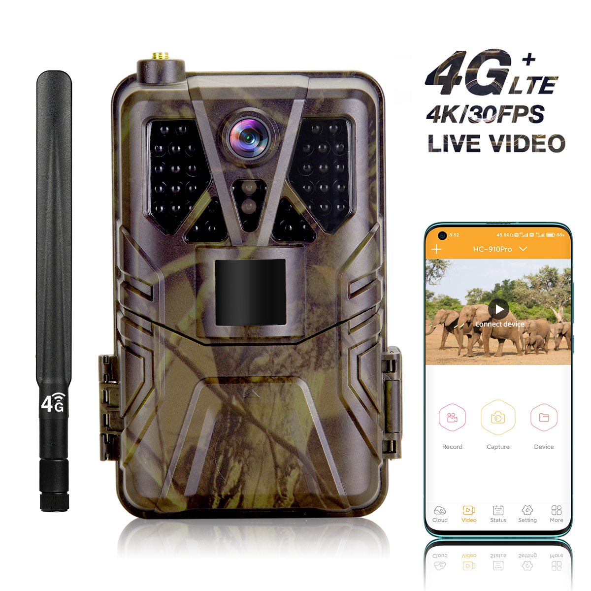 Outdoor Hunting Video Camera - 4K 30fps Trail Camera with APP