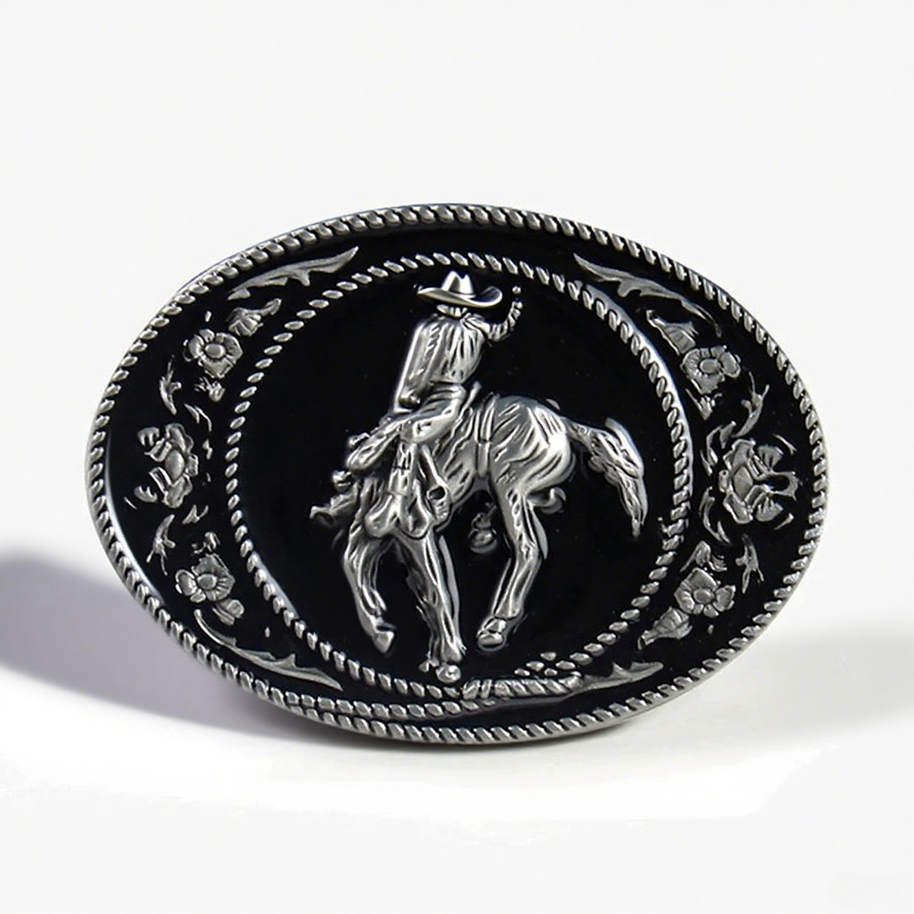 Hunting Outdoor Decor - Black Ellipse Belt Buckle Stainless Steel