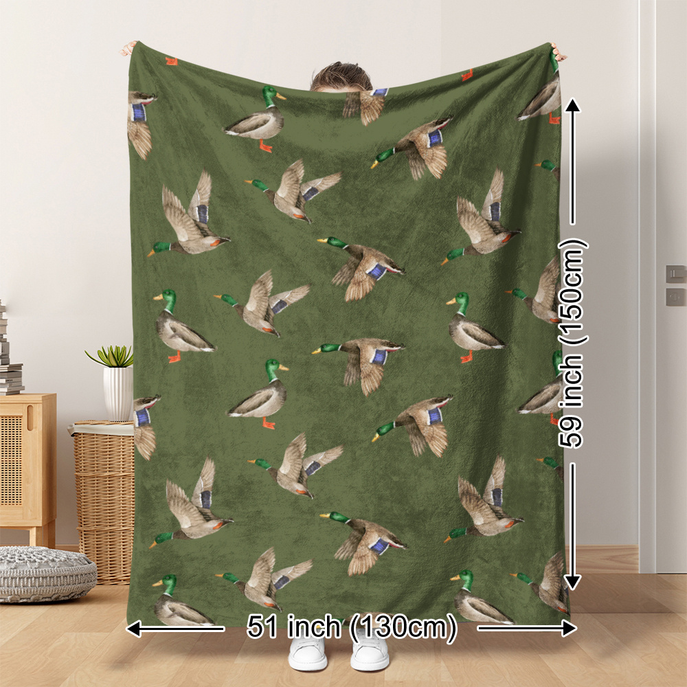 Mallard Duck Fleece Blanket Hu – Hunting Outdoor Decor recenzja i cena
