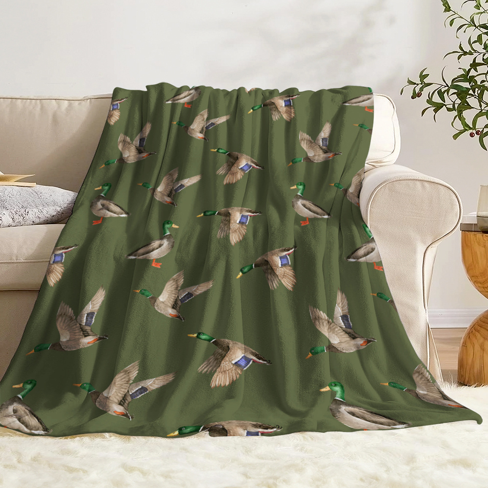 Mallard Duck Fleece Blanket Hu – Hunting Outdoor Decor recenzja i cena