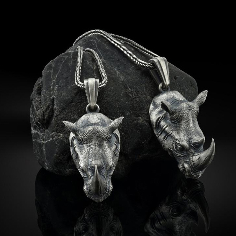 1Pcs Pure Tin Rhino Head Penda – Wildman Hunting & Outdoor Robertson Photos recenzja i cena