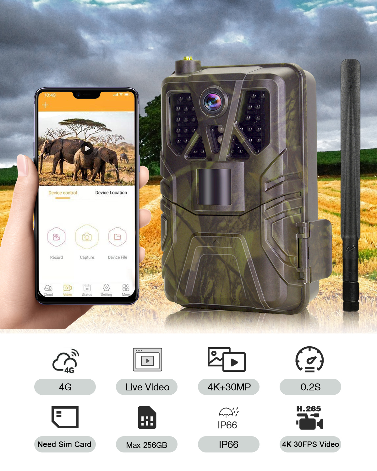 4K 30fps Trail Camera with APP – Outdoor Hunting Video Camera recenzja i cena